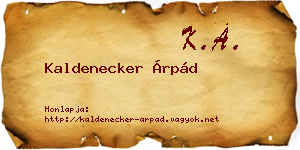 Kaldenecker Árpád névjegykártya